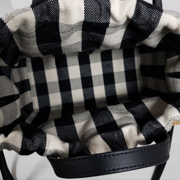 Kate Spade Sam Gingham Wicker Satchel - Picture 6 of 8